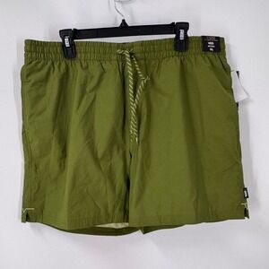 Vans Men Primary Solid Elastic Boardshorts Green Relaxed Fit‎ XL 17" Shorts NWT